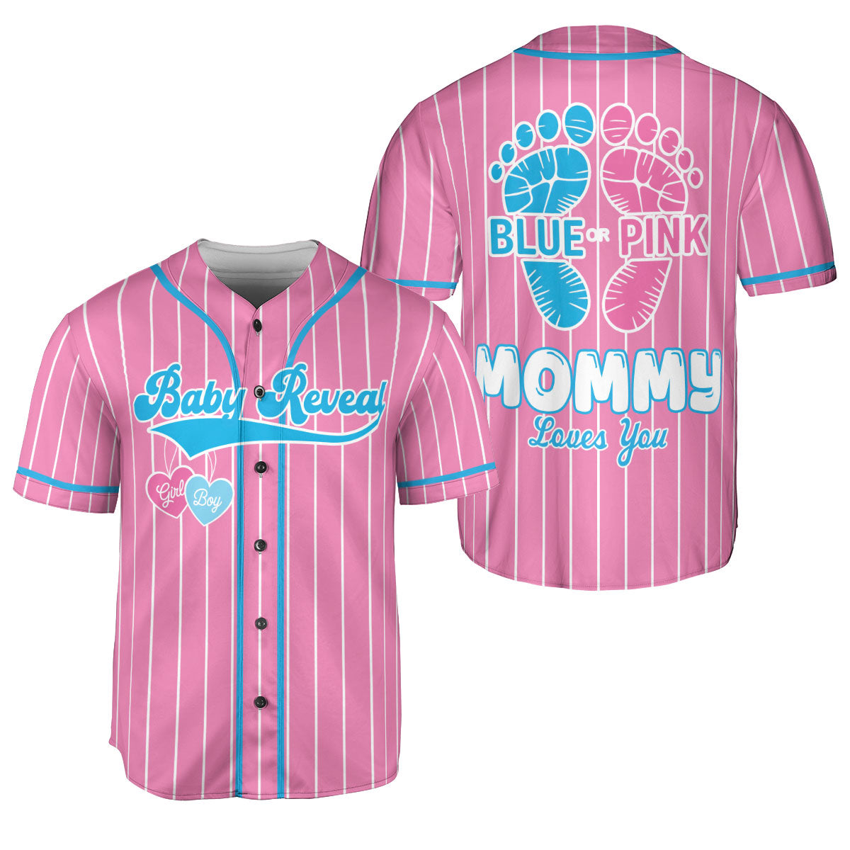 Gender Reveal party Baseball Jerseys, 3D Shirts for Women Men, Gifts shirt for new mom new dad