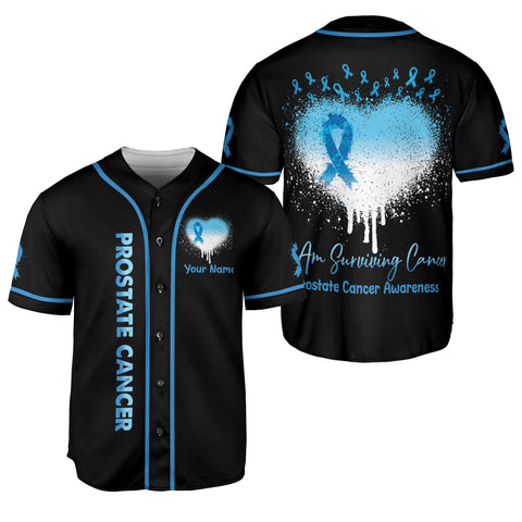 Personalized Name Prostate Cancer Jersey, I am surviving Prostate Cancer Baseball Jersey
