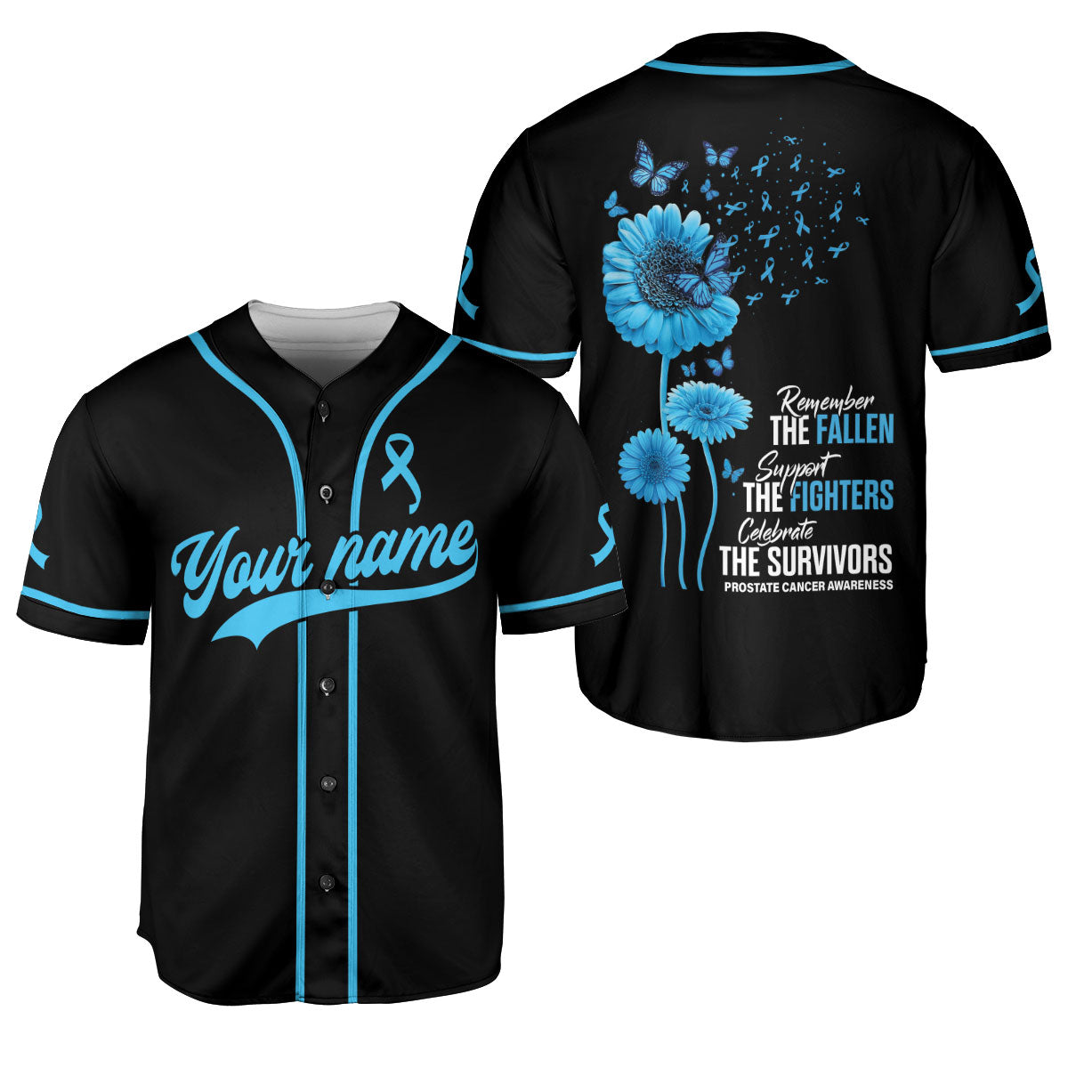 Personalized Name Prostate Cancer Jersey, Support Prostate Cancer Survivor Baseball Jersey