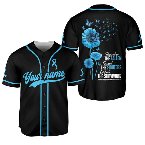 Personalized Name Prostate Cancer Jersey, Support Prostate Cancer Survivor Baseball Jersey