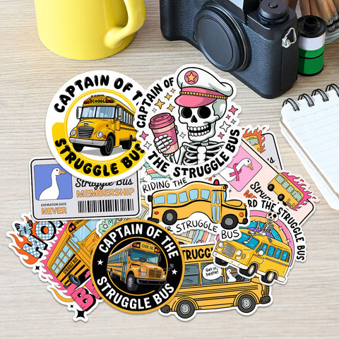 10 pcs  Waterproof Vinyl School Bus Sticker, Items for Buses Drivers Gifts, Stickers Transportation Themed, Graphics Accessories Decals, Scrapbooking