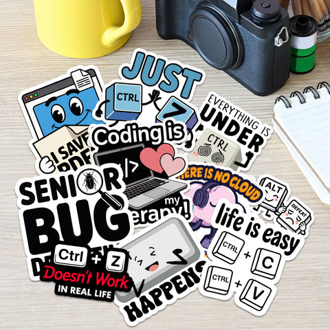 10PCS Programming Stickers 3in, Gifts for Developers Programmers Engineers, Stickers for Laptop Computer Water Bottles Luggage