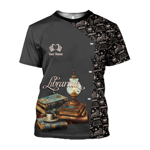 Custom Name Librarian 3D Shirt for Women Men, sweatshirt hoodie Librarian unisex 3D shirt