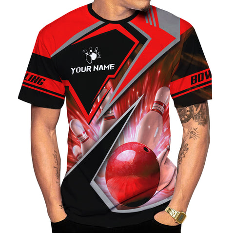 Personalized Bowling 3D Shirt, Custom Team Name and Name Bowler Gift shirt, 3D All Over Printed Shirt for Men Women