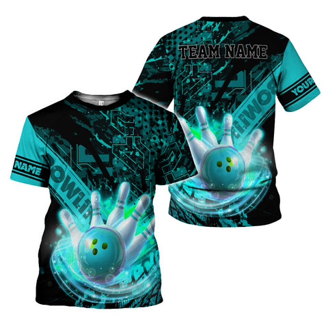 Personalized Bowling 3D Shirt for Men Women, Custom Name and Team Name Bowler Gift shirt, 3D All Over Printed Shirt