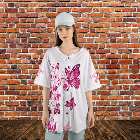 Personalized Name Number Breast Cancer Baseball Jersey, Breast Cancer Survivor Pride shirt for women men