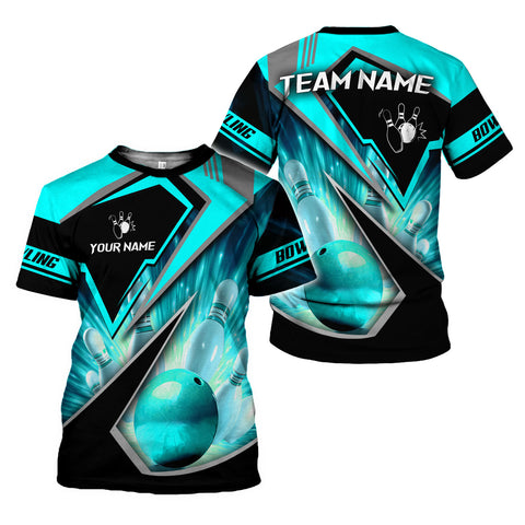Personalized Bowling 3D Shirt, Custom Team Name and Name Bowler Gift shirt, 3D All Over Printed Shirt for Men Women