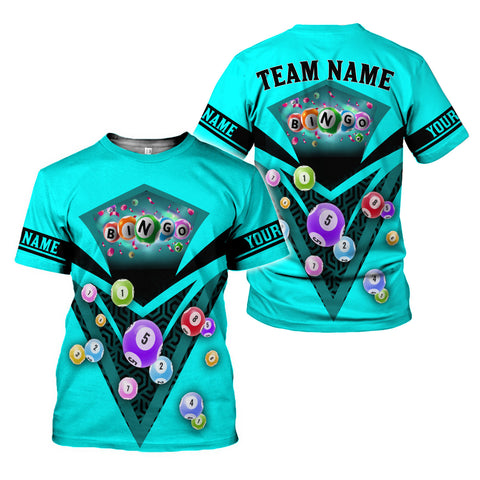 Personalized 3D BINGO Shirt with Name and Team Name, Custom Bingo game Shirts for Team, Men Women unisex 3D shirt