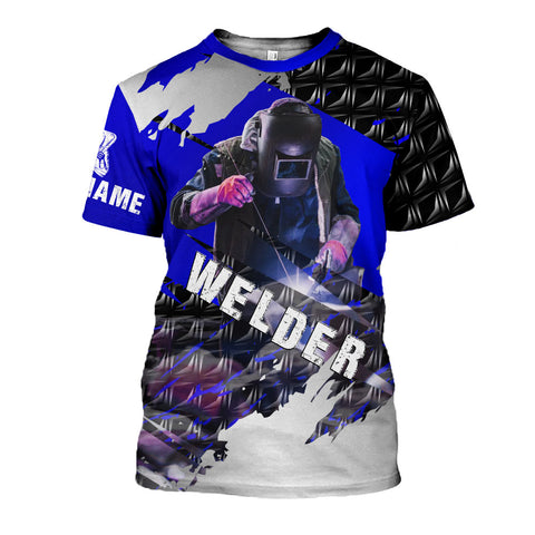 Personalized Name 3D Welder Shirt, Welder Shirts for Men 3D shirt , gift for him Welding T-shirt