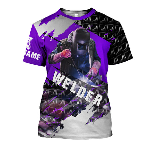 Personalized Name 3D Welder Shirt, Welder Shirts for Men 3D shirt , gift for him Welding T-shirt