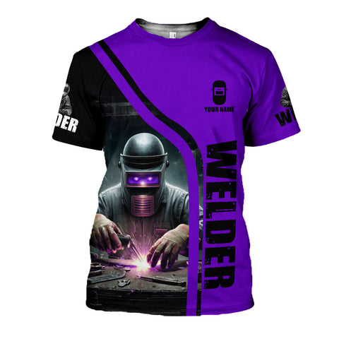 Personalized 3D Welder T Shirt with Name, Custom Welder Shirts for Men 3D shirt