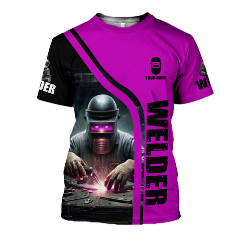 Personalized 3D Welder T Shirt with Name, Custom Welder Shirts for Men 3D shirt