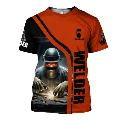 Personalized 3D Welder T Shirt with Name, Custom Welder Shirts for Men 3D shirt