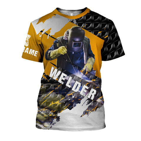 Personalized Name 3D Welder Shirt, Welder Shirts for Men 3D shirt , gift for him Welding T-shirt