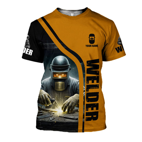 Personalized 3D Welder T Shirt with Name, Custom Welder Shirts for Men 3D shirt