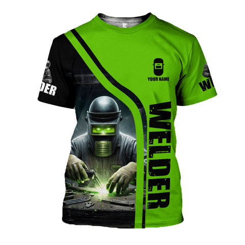 Personalized 3D Welder T Shirt with Name, Custom Welder Shirts for Men 3D shirt