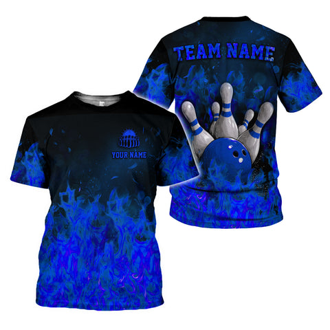 Custom Name 3D Bowling Shirt, Bowling Shirts for Men, Short Sleeve Shirts for Team Bowling
