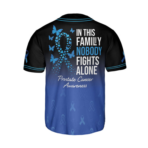 Custom Name Prostate Cancer Jersey, Nobody fights alone Baseball Prostate Cancer Baseball Jersey