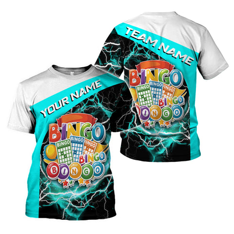 Personalized Team Name and Name BINGO 3D Shirt for Men Women, Custom Bingo game Shirts for Team