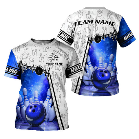 Custom Name Team Name 3D Bowling Shirt, Bowling Shirts for Men Women, Short Sleeve Shirts for Team Bowling