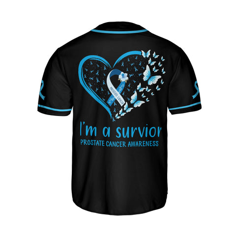 Personalized Name Prostate Cancer Jersey, I am a survivor Prostate Cancer Awareness Baseball Jersey for women men