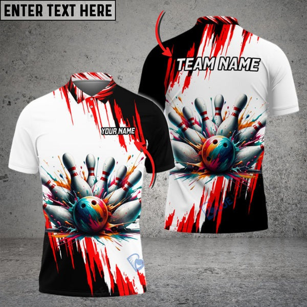 Mostprints Bowling And Pins Crashing 2 Customized Name And Team Name 3D Shirt