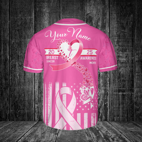 Personalized Name and Team Name Breast Cancer Jersey, Baseball Breast Cancer Survivor Pride Jersey