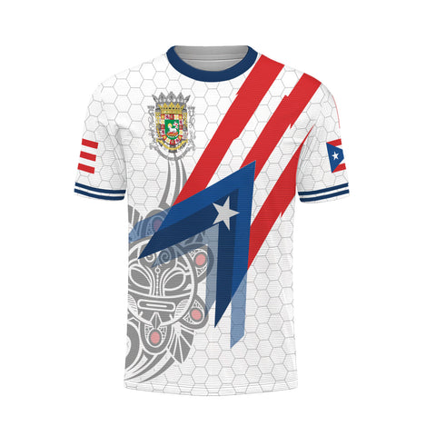 Personalized Puerto Rico Soccer Jersey, Men Quick Dry Shirt Printed Hispanic Heritage Month Boricua Rican Flag, Football Uniforms for Team