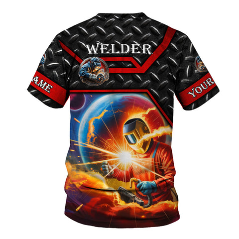Personalized 3D Welder Shirt with Name, Custom Welder Shirts for Men 3D shirt , gift for him Welding T-shirt