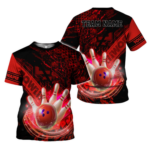 Personalized Bowling 3D Shirt for Men Women, Custom Name and Team Name Bowler Gift shirt, 3D All Over Printed Shirt