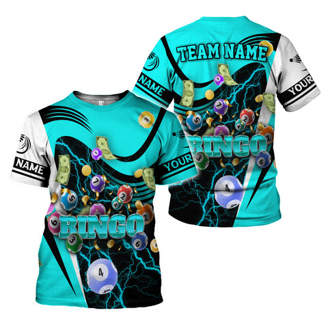 Personalized Name Team Name 3D BINGO Shirt, Custom Bingo game Shirts for Team, Men Women unisex 3D shirt