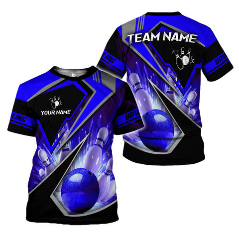 Personalized Bowling 3D Shirt, Custom Team Name and Name Bowler Gift shirt, 3D All Over Printed Shirt for Men Women