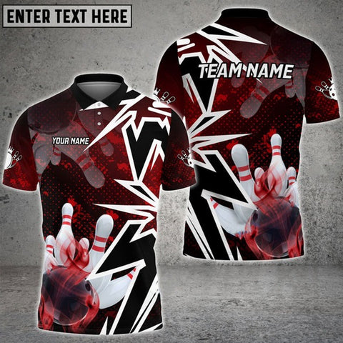 Mostprints Bowling And Pins Smoke Multicolor Option Customized Name 3D Shirt