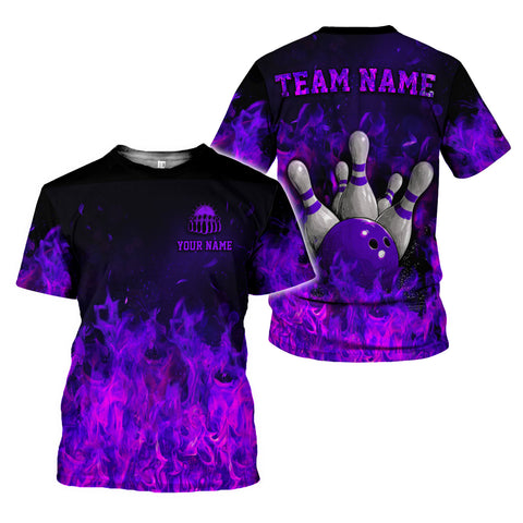 Custom Name 3D Bowling Shirt, Bowling Shirts for Men, Short Sleeve Shirts for Team Bowling