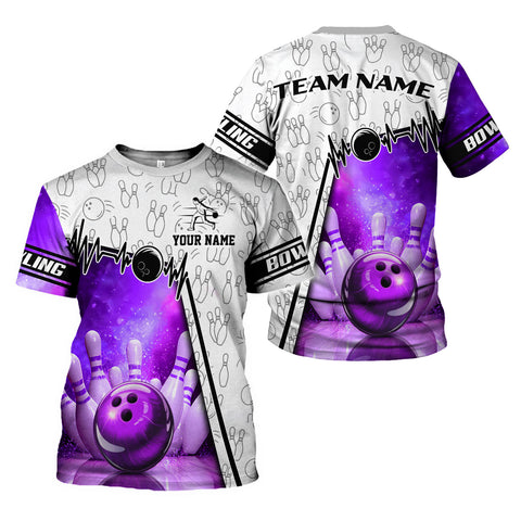 Custom Name Team Name 3D Bowling Shirt, Bowling Shirts for Men Women, Short Sleeve Shirts for Team Bowling