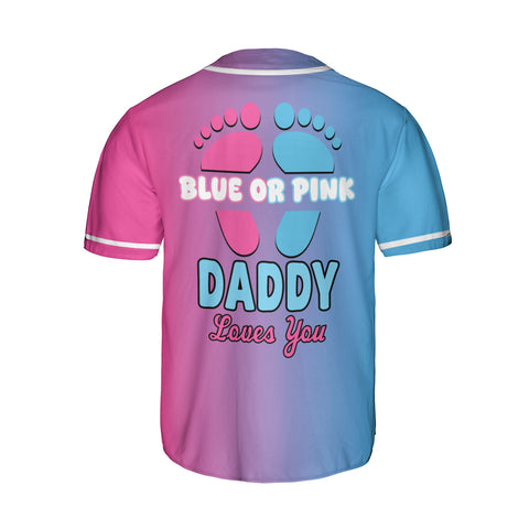 Gender Reveal Blue or Pink Baseball Jerseys, Daddy Mommy love you Shirts for Women Men, Gifts shirt for new mom new dad