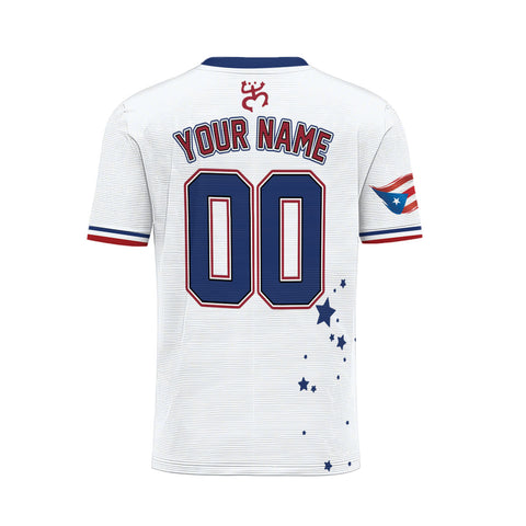 Custom Puerto Rico Soccer Jersey with Name Number, Men Quick Dry Soccer Jersey, Football Uniforms for Team
