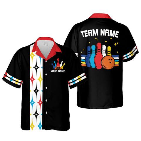 Homedesign Personalized Name Bowling Hawaii Shirts for Men and Women 3D, Bowling Hawaiian Shirts for Team Bowling, Bowling fan Gift