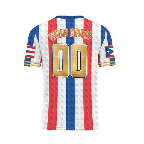 Custom Name Number Puerto Rico Soccer Jersey, Men Quick Dry Soccer Jersey, Football Uniforms for Team