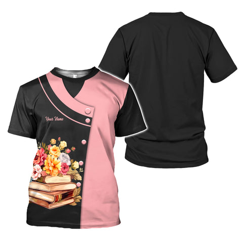 Personalized Name Librarian 3D Shirt for women, sweatshirt hoodie zip hoodie Librarian 3D unisex shirt