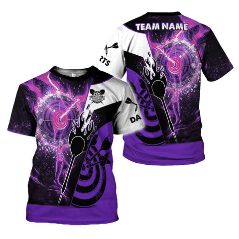 Personalized Dart 3D Shirts, Custom Name Team Dartboard Shirt for Men Women