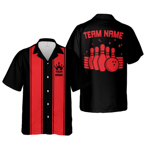 Custom Name Team Name Bowling Hawaiian Shirts for Men and Women, Bowling Hawaii Shirts for Team Bowling, Bowling fan Gift