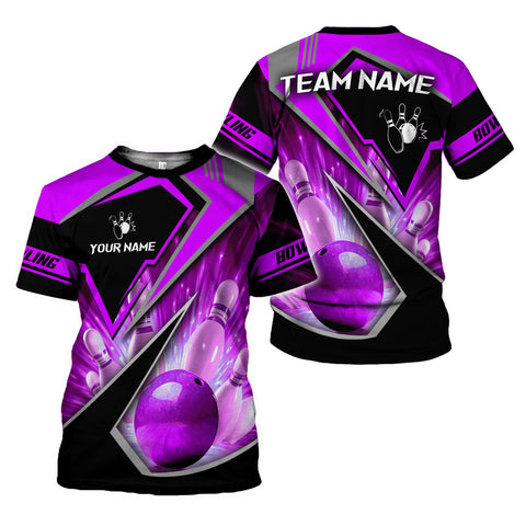Personalized Bowling 3D Shirt, Custom Team Name and Name Bowler Gift shirt, 3D All Over Printed Shirt for Men Women
