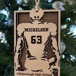 Artparel Personalized Football Ornament Customized Football Christmas Ornaments Football Ornament Christmas Hanging Décor Gift for Football Fans Football Gifts Gift for Football Player (FB)