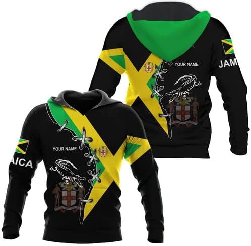 AOVL Personalized Jamaica Shirts Jamaican Pride T-Shirt Jamaica Flag Lion Tshirt Jamaicana Shirts Jamaica Shirt for Men Women
