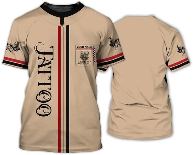 Personalized 3D Classic Tattoo Uniform Tshirt, Gift for Tattoo Men Shirts