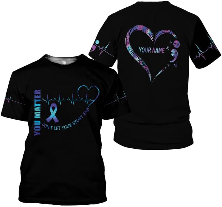 Vybonz Personalized Suicide Awareness Shirt, Suicide Prevention Awareness, Mental Health Awareness, Mental Health Clothing