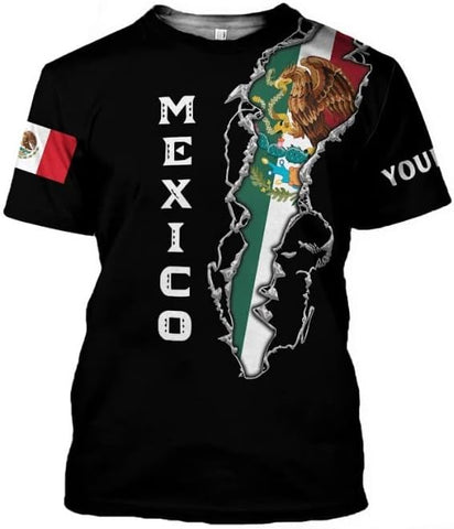 Personalized Eagle Mexico Tshirt, Shirt De Mexico Flag, Gifts for Men Mexico, Mexican T-Shirts for Men Women S_5XL