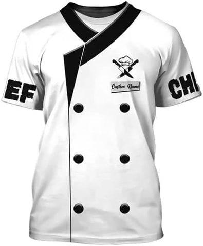 Personalized Chef Shirt Master Chef 3D Shirts Chef Gifts Custom Name Chefs Shirt for Men and Women, TShirt Chef Utility Shirt