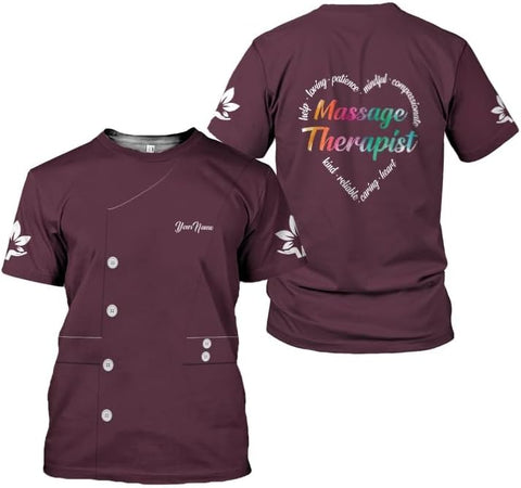 Personalized Massage Therapist Women's T-Shirt - Spa Uniform, Gift